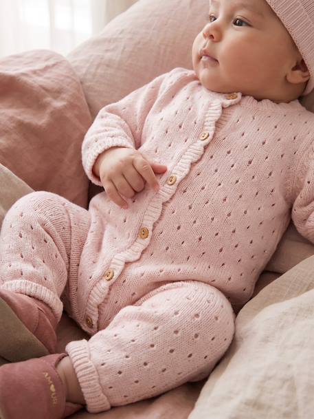 Ensemble combinaison et bonnet naissance fille rose pâle 9 - vertbaudet enfant 