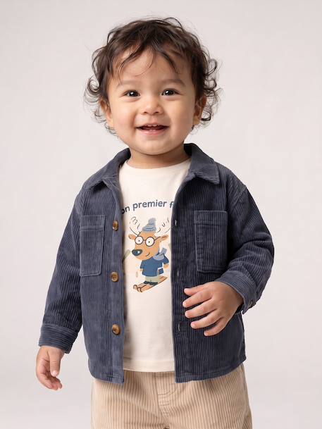Surchemise bébé garçon bleu grisé 1 - vertbaudet enfant 