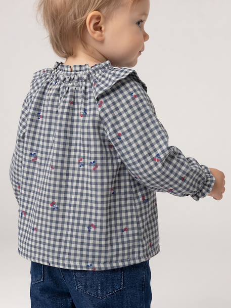 Blouse bébé fille vichy bleu grisé 7 - vertbaudet enfant 