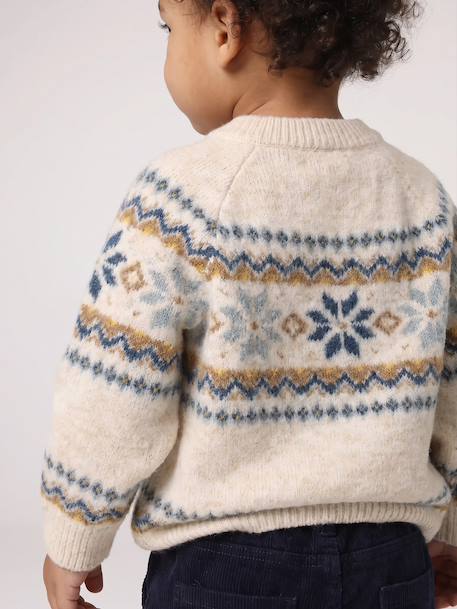 Pull bébé garçon manches longues beige chiné 6 - vertbaudet enfant 
