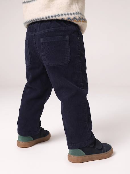 Pantalon velours bébé garçon kaki+marine 10 - vertbaudet enfant 