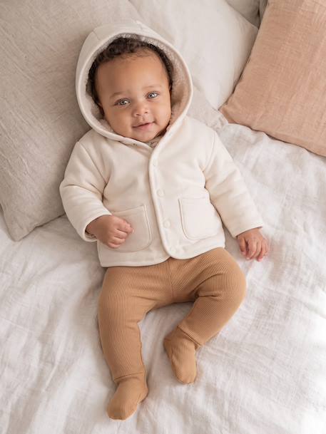 Gilet à capuche naissance vanille 1 - vertbaudet enfant 