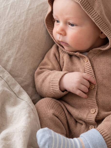 Combinaison bébé à capuche manches longues beige 8 - vertbaudet enfant 