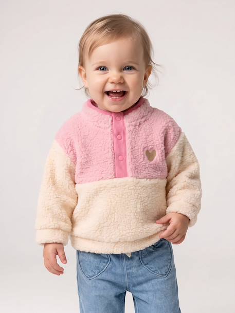 Sweat bébé fille manches longues rose 1 - vertbaudet enfant 