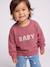 Sweat-shirt bébé fille message imprimé framboise+rose poudré+vanille 2 - vertbaudet enfant 