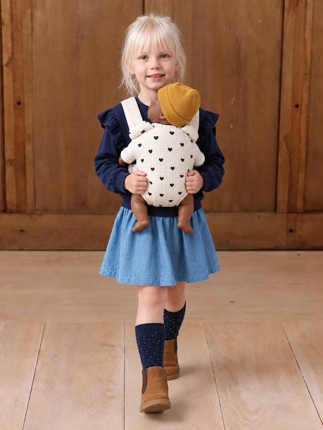 Porte-poupon en gaze de coton Cœur fondant+Marguerite+Petit coeur+Retro Flower 4 - vertbaudet enfant 