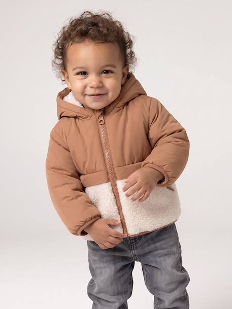 Doudoune bébé avec bonnet et moufles noisette 9 - vertbaudet enfant 