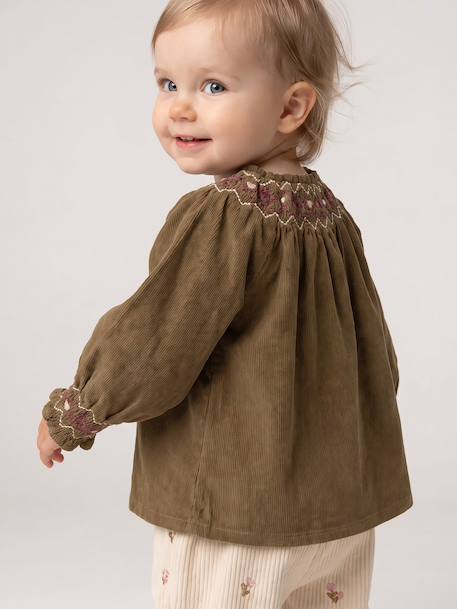 Blouse bébé fille manches longues olive 7 - vertbaudet enfant 