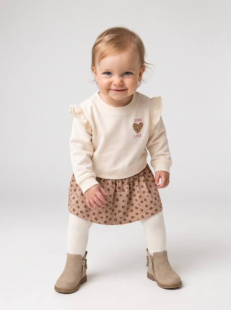 Robe bébé fille manches longues vanille 1 - vertbaudet enfant 