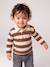 T-shirt polo bébé rayé manches longues bleu grisé+cacao 9 - vertbaudet enfant 