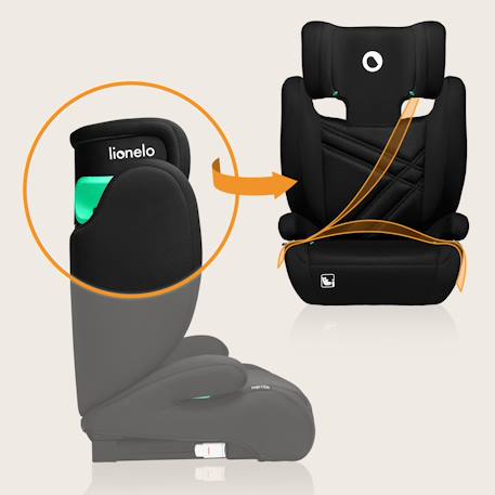 Siège auto hugo i-size 100-150 cm avec isofix et appui-tête à mémoire de forme Black carbon+Black grey+Black red+Pink baby 4 - vertbaudet enfant 