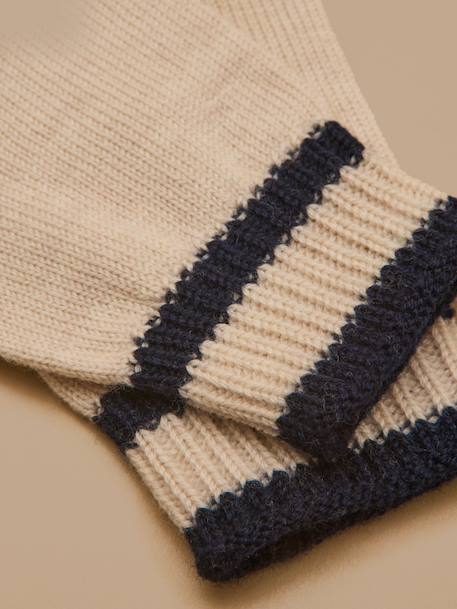 Gants laine mérinos enfant - cyrillus x les 3 tricoteurs Marine+Rayure marine 4 - vertbaudet enfant 