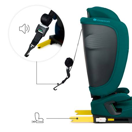 Siège Auto Kinderkraft FIX2GO i-Size avec ISOFIX, SAFERIDE SENSOR, Inclinaison 5 Positions et AIR FLOW Bleu marine+Gris+Noir+Vert 22 - vertbaudet enfant 