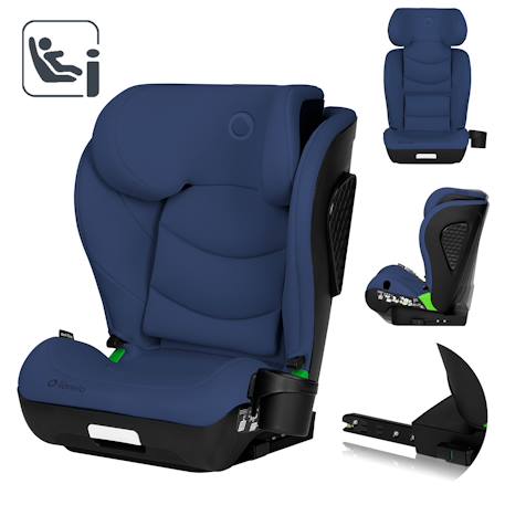 Siège auto neal i-size 100-150 cm avec isofix, assise large et porte-gobelet Black carbon+Blue navy+Green turquoise+Grey concrete+Pink lilac 7 - vertbaudet enfant 