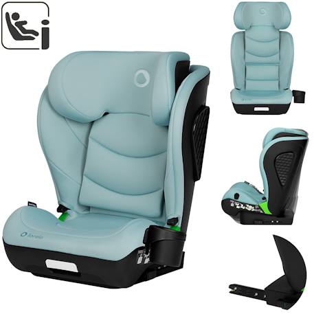Siège auto neal i-size 100-150 cm avec isofix, assise large et porte-gobelet Black carbon+Blue navy+Green turquoise+Grey concrete+Pink lilac 13 - vertbaudet enfant 