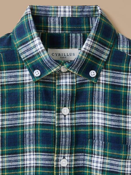 Chemise effet flanelle garçon Carreaux ecossais vert 2 - vertbaudet enfant 
