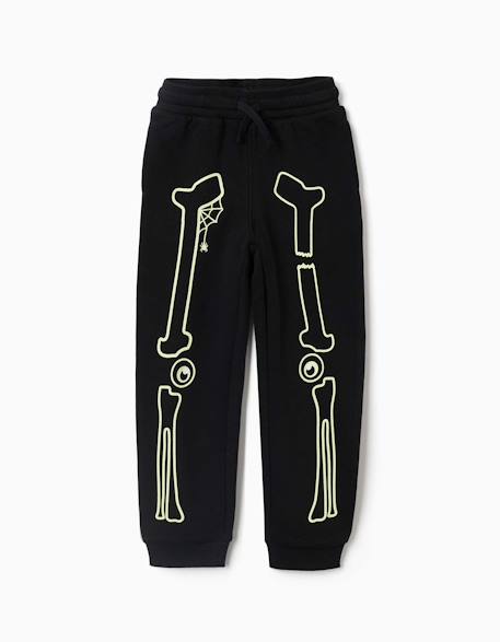Pantalon de jogging en molleton avec imprimé qui brille dans le noir Noir 1 - vertbaudet enfant 