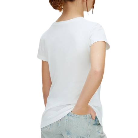 T-shirt à manches courtes fille script logo Blanc+Noir+Rose 3 - vertbaudet enfant 