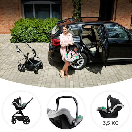 Siege auto i size avec base pratique et confortable Gris+Noir 2 - vertbaudet enfant 