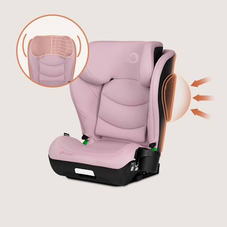 Siège auto neal i-size 100-150 cm avec isofix, assise large et porte-gobelet Black carbon+Blue navy+Green turquoise+Grey concrete+Pink lilac 27 - vertbaudet enfant 