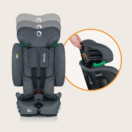 Siège auto pliable nelly i-size 76-150 cm avec isofix et top tether Black carbon+Blue navy+Grey graphite 17 - vertbaudet enfant 