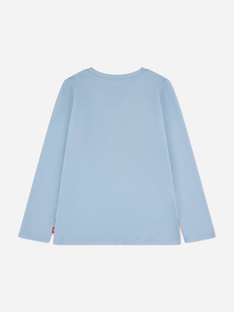 T-shirt à manches longues fille col rond Bleu / rose 2 - vertbaudet enfant 