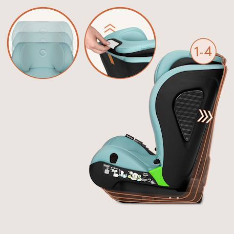 Siège auto neal i-size 100-150 cm avec isofix, assise large et porte-gobelet Black carbon+Blue navy+Green turquoise+Grey concrete+Pink lilac 16 - vertbaudet enfant 