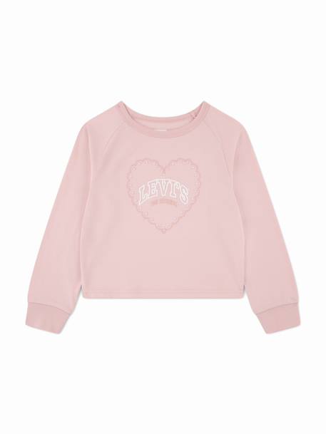 Sweat fille col rond Rose 1 - vertbaudet enfant 