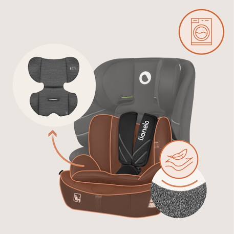Siège auto évolutif levi fix i-size 76-150 cm avec isofix, groupe 1/2/3 Black carbon+Blue cobalt+Grey stone+Pink baby 18 - vertbaudet enfant 
