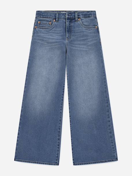 Jean fille coupe large Bleu denim 1 - vertbaudet enfant 