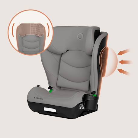 Siège auto neal i-size 100-150 cm avec isofix, assise large et porte-gobelet Black carbon+Blue navy+Green turquoise+Grey concrete+Pink lilac 21 - vertbaudet enfant 
