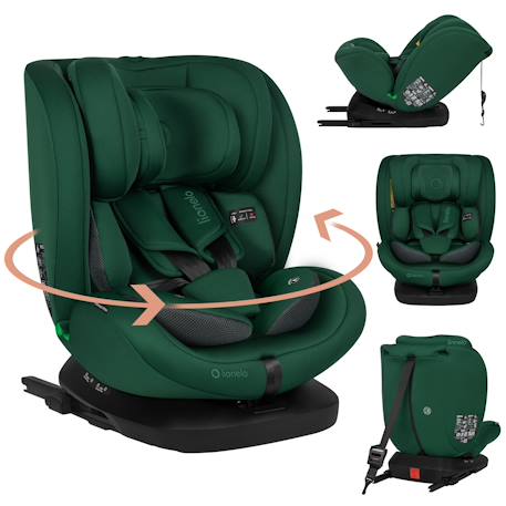 Siège auto pivotant 360° bastiaan i-size 40-150 cm avec isofix et sideprotect Black carbon+Black grey+Black red+Green forest 19 - vertbaudet enfant 