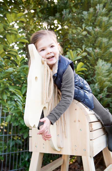 Cheval de bois à monter Beige 2 - vertbaudet enfant 