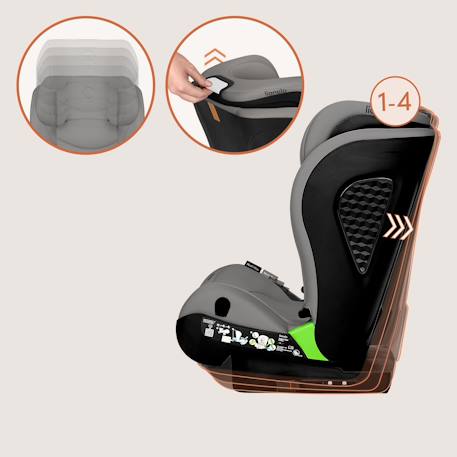 Siège auto neal i-size 100-150 cm avec isofix, assise large et porte-gobelet Black carbon+Blue navy+Green turquoise+Grey concrete+Pink lilac 22 - vertbaudet enfant 