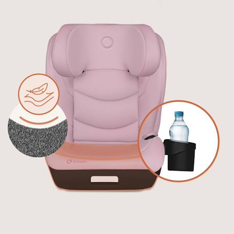 Siège auto neal i-size 100-150 cm avec isofix, assise large et porte-gobelet Black carbon+Blue navy+Green turquoise+Grey concrete+Pink lilac 30 - vertbaudet enfant 