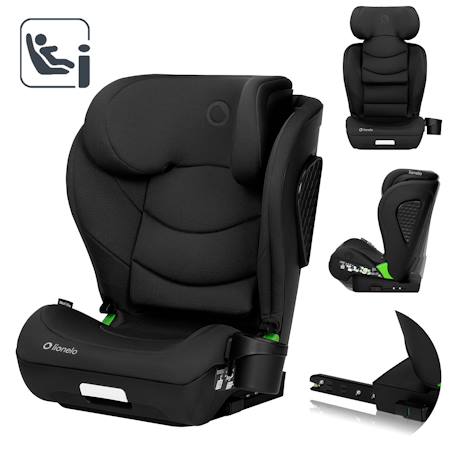 Siège auto neal i-size 100-150 cm avec isofix, assise large et porte-gobelet Black carbon+Blue navy+Green turquoise+Grey concrete+Pink lilac 1 - vertbaudet enfant 