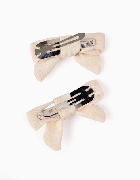 Lot de 2 pinces clic-clac à cheveux avec nœuds floraux Bleu 2 - vertbaudet enfant 