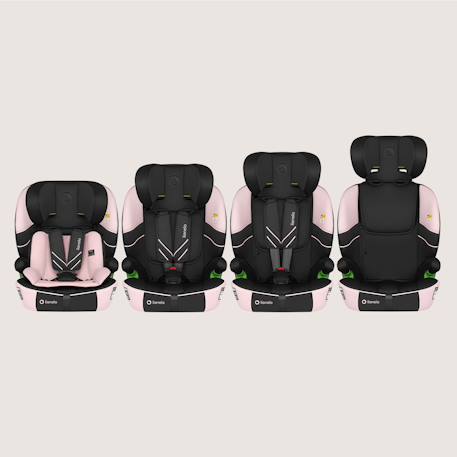 Siège auto évolutif levi fix i-size 76-150 cm avec isofix, groupe 1/2/3 Black carbon+Blue cobalt+Grey stone+Pink baby 20 - vertbaudet enfant 