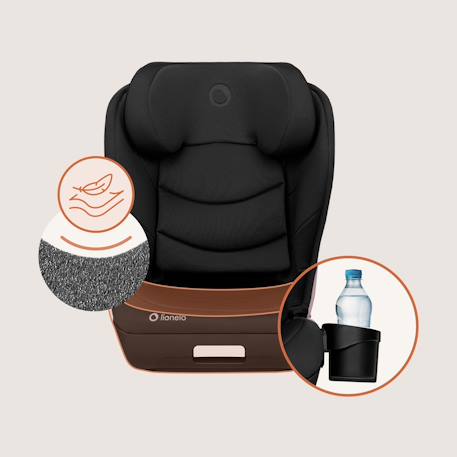 Siège auto neal i-size 100-150 cm avec isofix, assise large et porte-gobelet Black carbon+Blue navy+Green turquoise+Grey concrete+Pink lilac 6 - vertbaudet enfant 