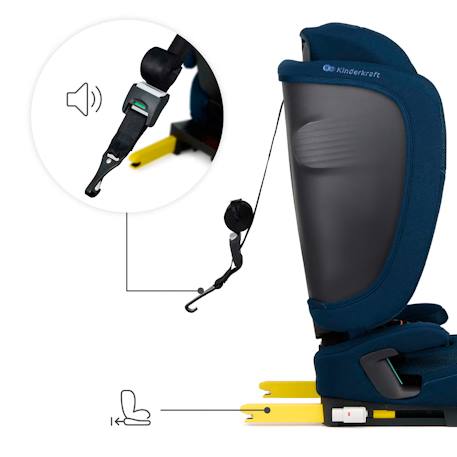 Siège Auto Kinderkraft FIX2GO i-Size avec ISOFIX, SAFERIDE SENSOR, Inclinaison 5 Positions et AIR FLOW Bleu marine+Gris+Noir+Vert 4 - vertbaudet enfant 