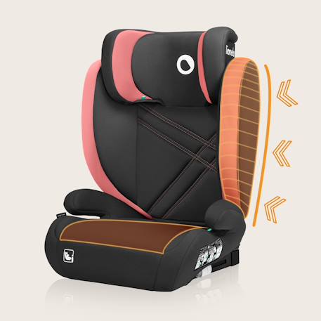 Siège auto hugo i-size 100-150 cm avec isofix et appui-tête à mémoire de forme Black carbon+Black grey+Black red+Pink baby 23 - vertbaudet enfant 