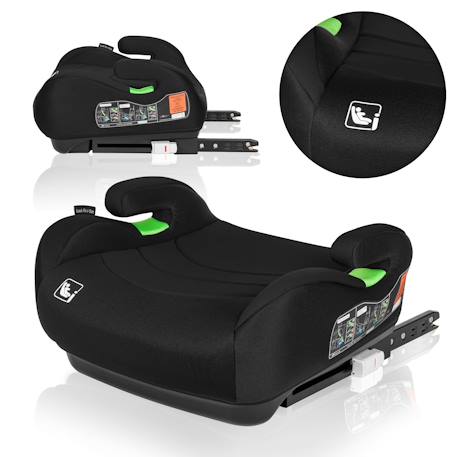 Rehausseur auto luuk fix i-size 125-150 cm avec isofix, groupe 3 Black carbon+Grey stone 1 - vertbaudet enfant 