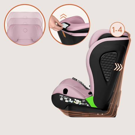 Siège auto neal i-size 100-150 cm avec isofix, assise large et porte-gobelet Black carbon+Blue navy+Green turquoise+Grey concrete+Pink lilac 28 - vertbaudet enfant 