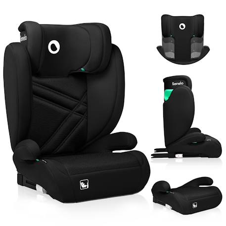 Siège auto hugo i-size 100-150 cm avec isofix et appui-tête à mémoire de forme Black carbon+Black grey+Black red+Pink baby 1 - vertbaudet enfant 