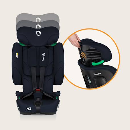 Siège auto pliable nelly i-size 76-150 cm avec isofix et top tether Black carbon+Blue navy+Grey graphite 11 - vertbaudet enfant 