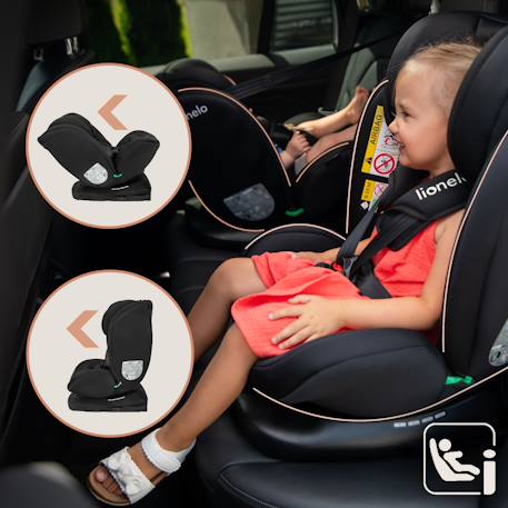 Siège auto pivotant 360° bastiaan i-size 40-150 cm avec isofix et sideprotect Black carbon+Black grey+Black red+Green forest 3 - vertbaudet enfant 