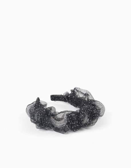 Serre-tête en tulle avec étoiles et lunes Noir 2 - vertbaudet enfant 