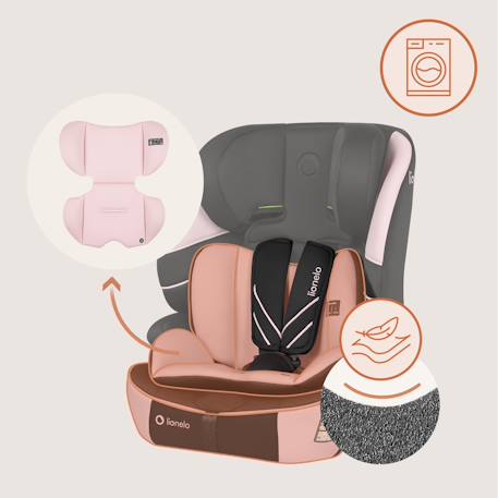 Siège auto évolutif levi fix i-size 76-150 cm avec isofix, groupe 1/2/3 Black carbon+Blue cobalt+Grey stone+Pink baby 24 - vertbaudet enfant 