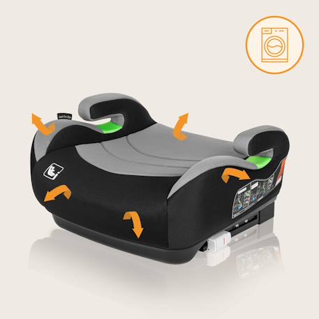 Rehausseur auto luuk fix i-size 125-150 cm avec isofix, groupe 3 Black carbon+Grey stone 12 - vertbaudet enfant 
