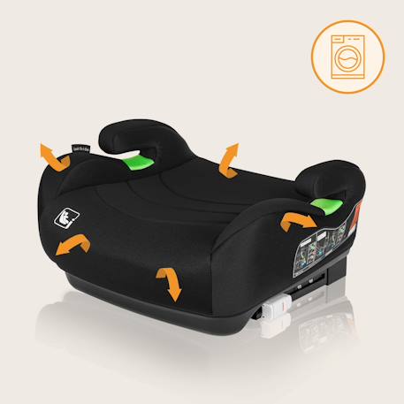 Rehausseur auto luuk fix i-size 125-150 cm avec isofix, groupe 3 Black carbon+Grey stone 6 - vertbaudet enfant 